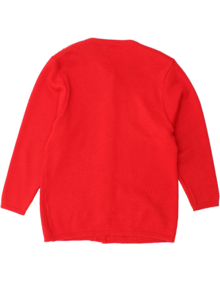 DUHALLOW Womens Cardigan Sweater UK 12 Medium Red Acrylic Vintage Duhallow and Second-Hand Duhallow from Messina Hembry 