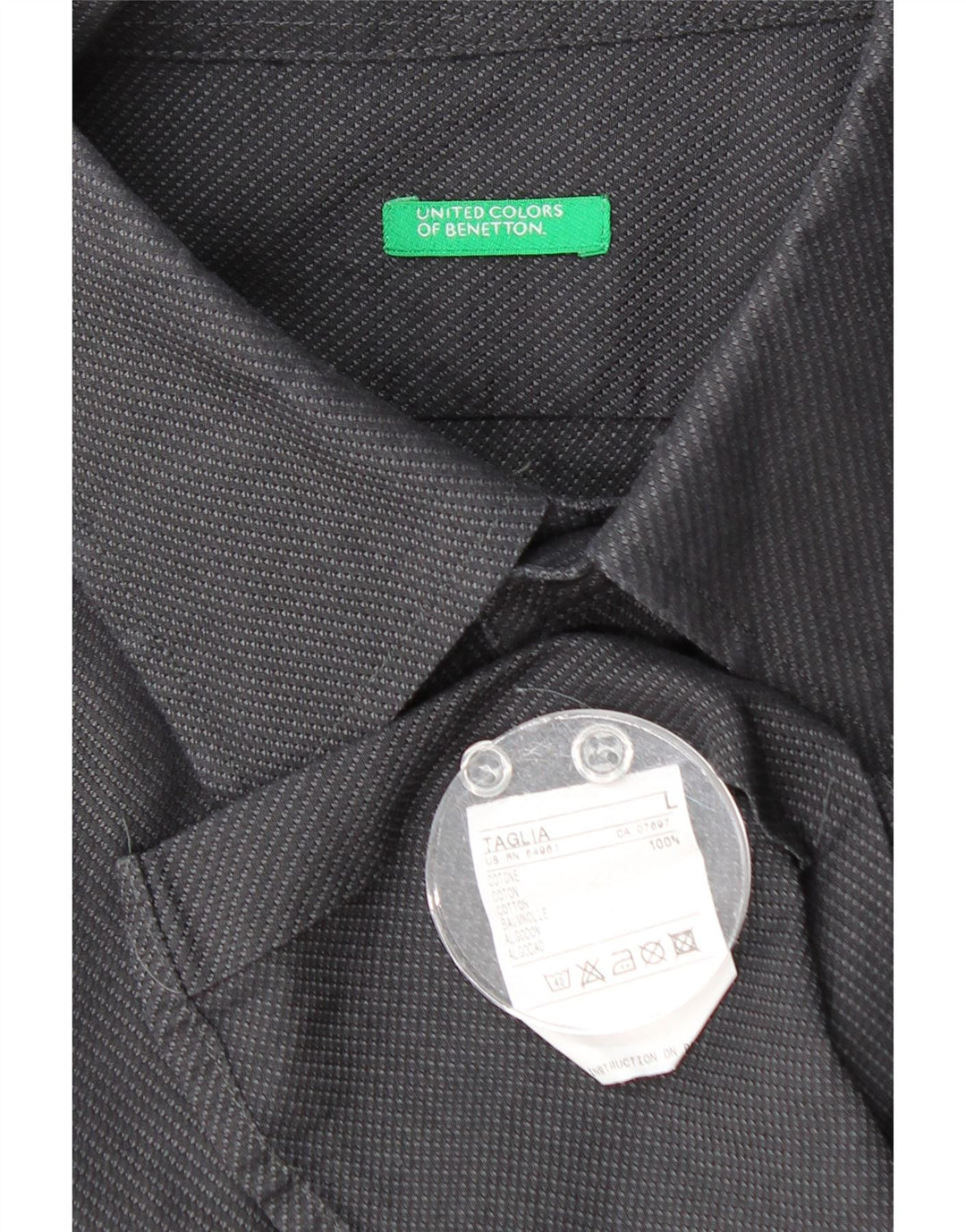 BENETTON Ανδρικό πουκάμισο μεγάλο γκρι βαμβακερό