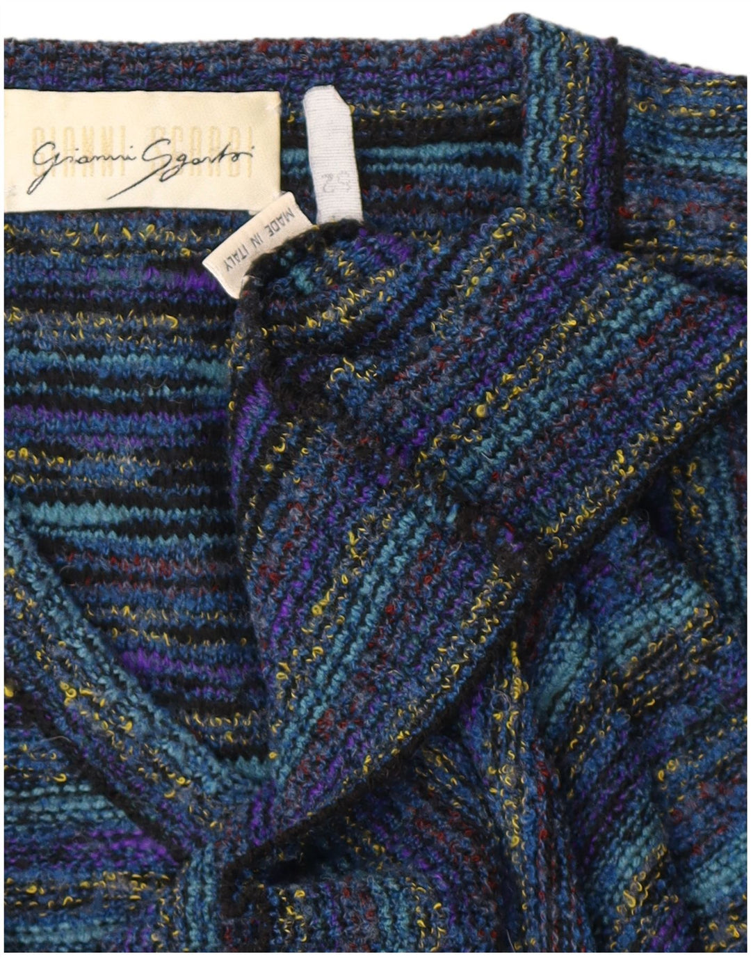 GIANNI SGARBI Ανδρικό πουλόβερ με λαιμόκοψη με V λαιμόκοψη IT 52 Μεγάλο μπλε μαλλί