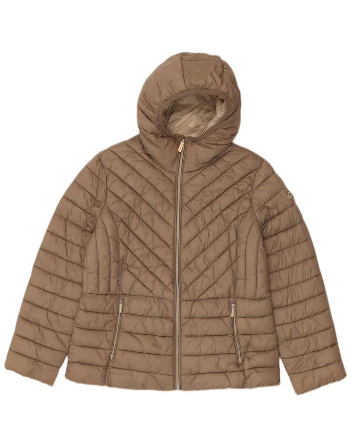 Michael Kors Γυναικείο μπουφάν με κουκούλα UK 16 Large Brown Nylon