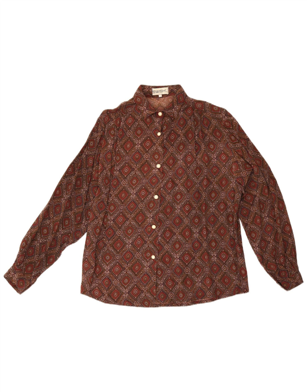 Swish γυναικείο πουκάμισο UK 18 XL μπορντό Ikat