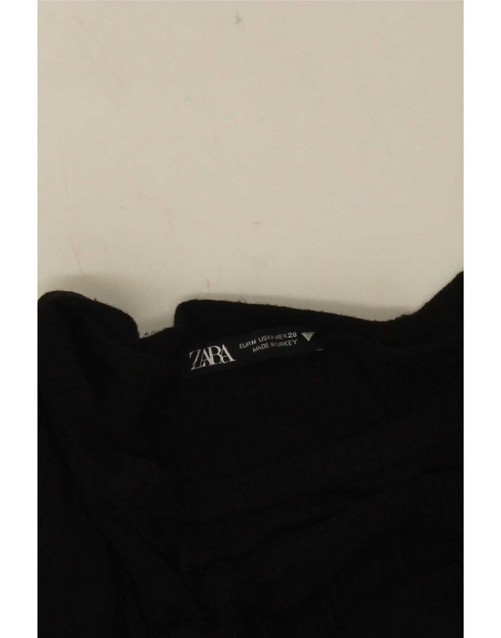 Zara Γυναικεία μακρυμάνικη μπλούζα τοπ UK 12 Medium Black