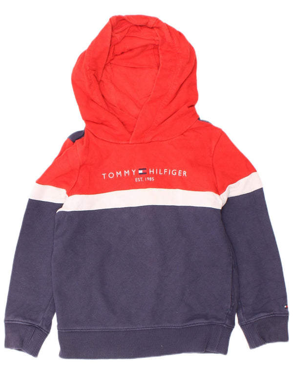 Tommy Hilfiger Boys Graphic Hoodie Jumper 3-4 ετών Navy Blue Colorblock