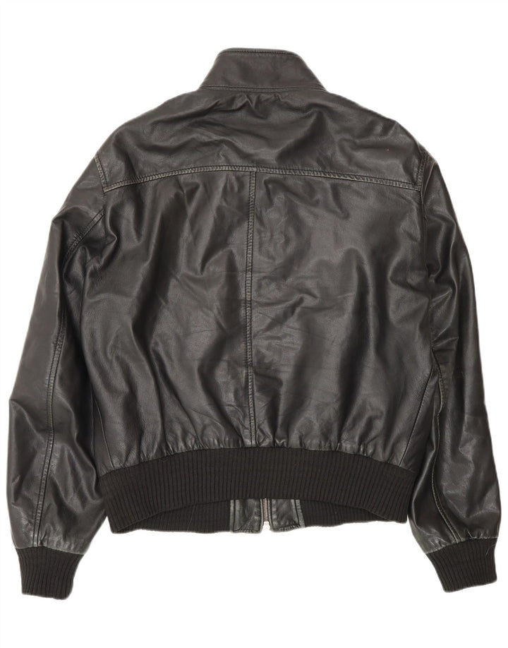 Vintage Ανδρικό Bomber Δερμάτινο Μπουφάν IT 50 Large Μαύρο Δερμάτινο