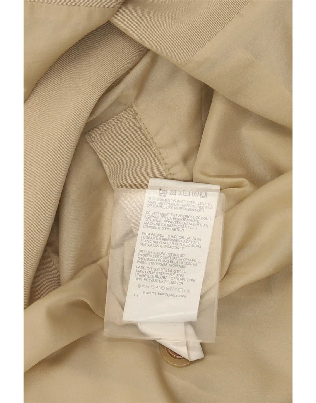 Γυναικείο πανωφόρι Marks & Spencer Standard Fit UK 18 XL Beige Polyester
