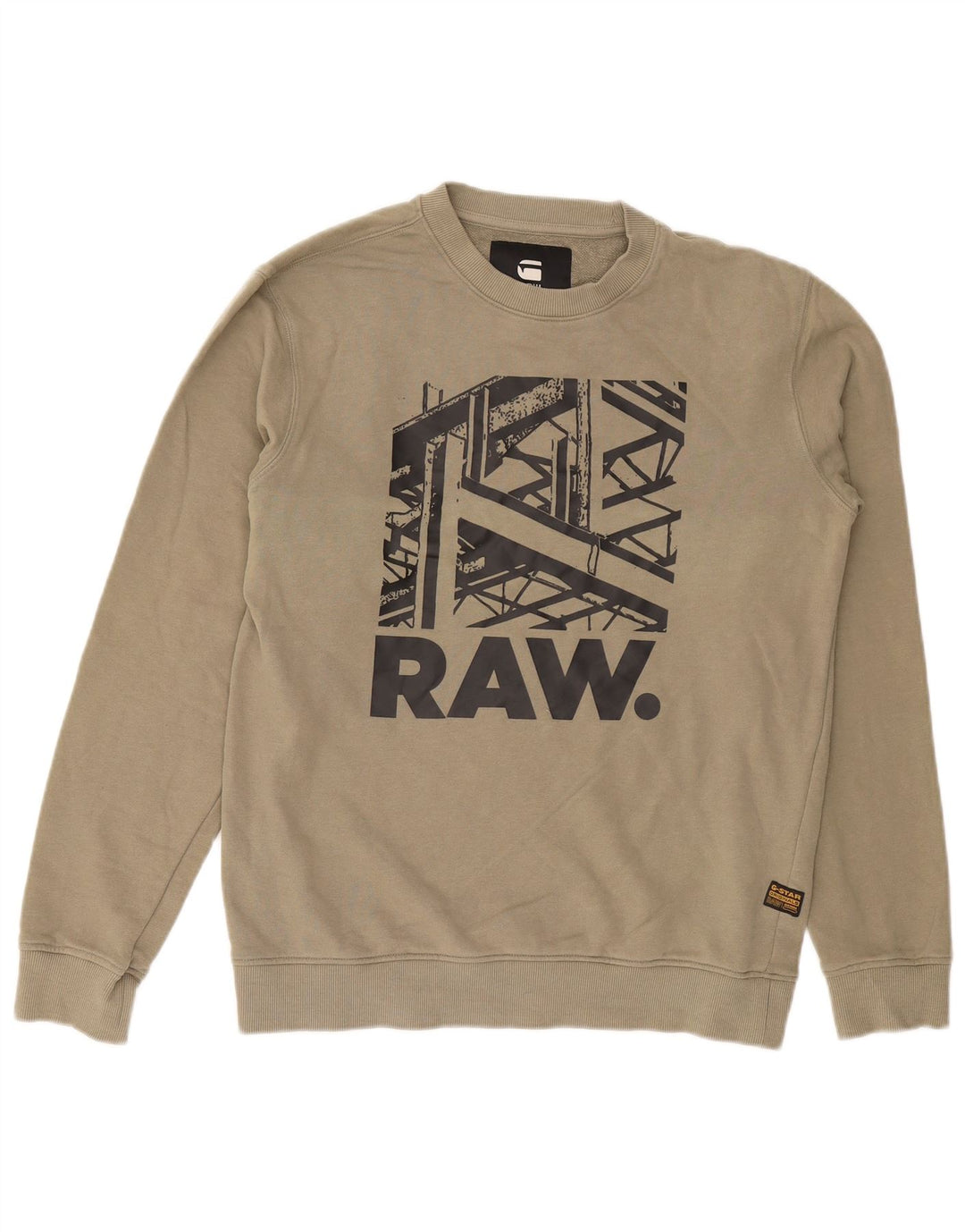 Ανδρικό γραφικό φούτερ G-Star Jumper Medium Khaki Cotton