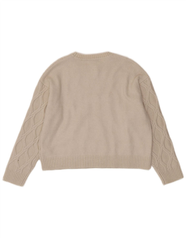 Marks & Spencer Γυναικείο Crop Boat Neck Jumper πουλόβερ UK 14 Medium Beige