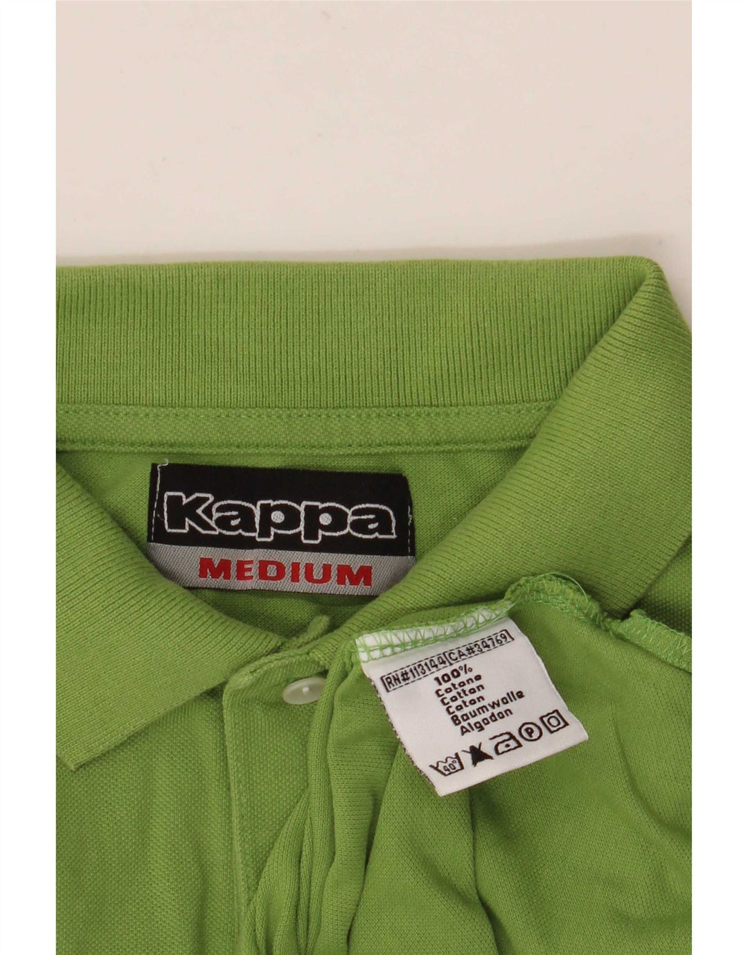Ανδρικό μακρυμάνικο μπλουζάκι πόλο Kappa, μεσαίο πράσινο βαμβακερό