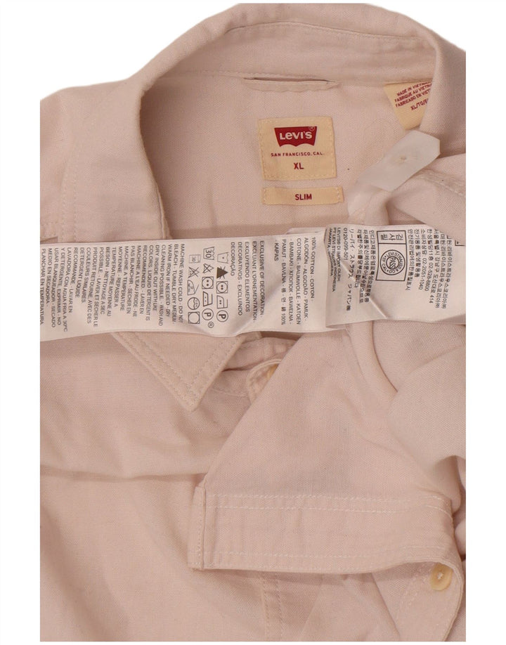 Ανδρικό πουκάμισο Levi's Slim Fit XL Ροζ Βαμβακερό