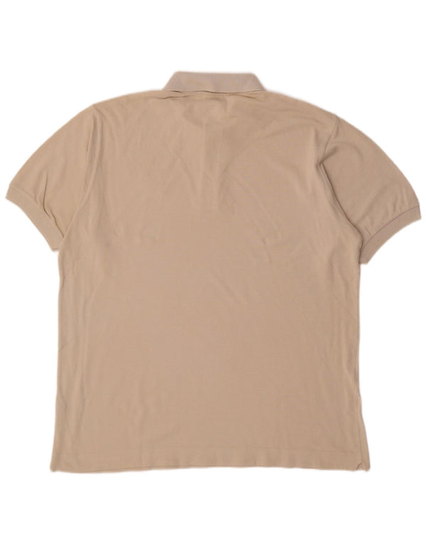 Ανδρικό πουκάμισο πόλο LACOSTE Νούμερο 5 Μεγάλο Βαμβακερό σε Εκρού