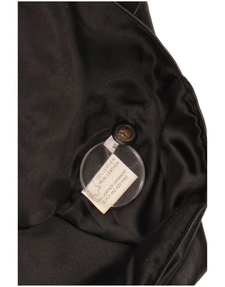 VINTAGE Ανδρικό Δερμάτινο Γιλέκο XL Μαύρο Δερμάτινο