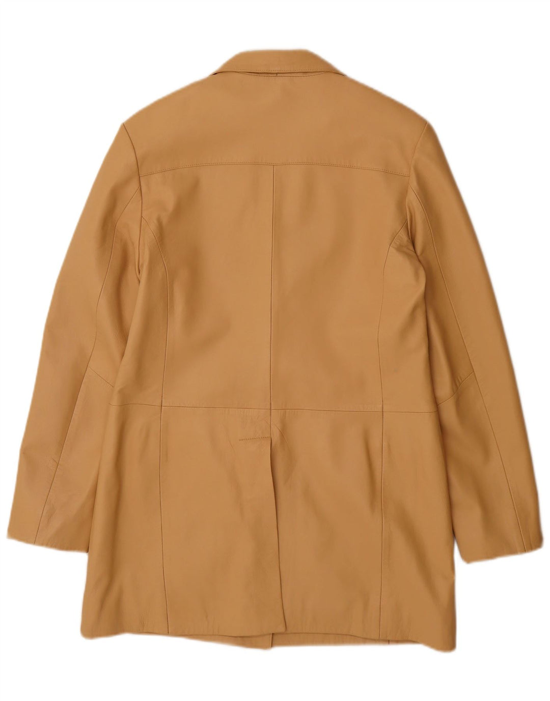 Vintage Γυναικείο Δερμάτινο Παλτό UK 14 Large Beige Leather