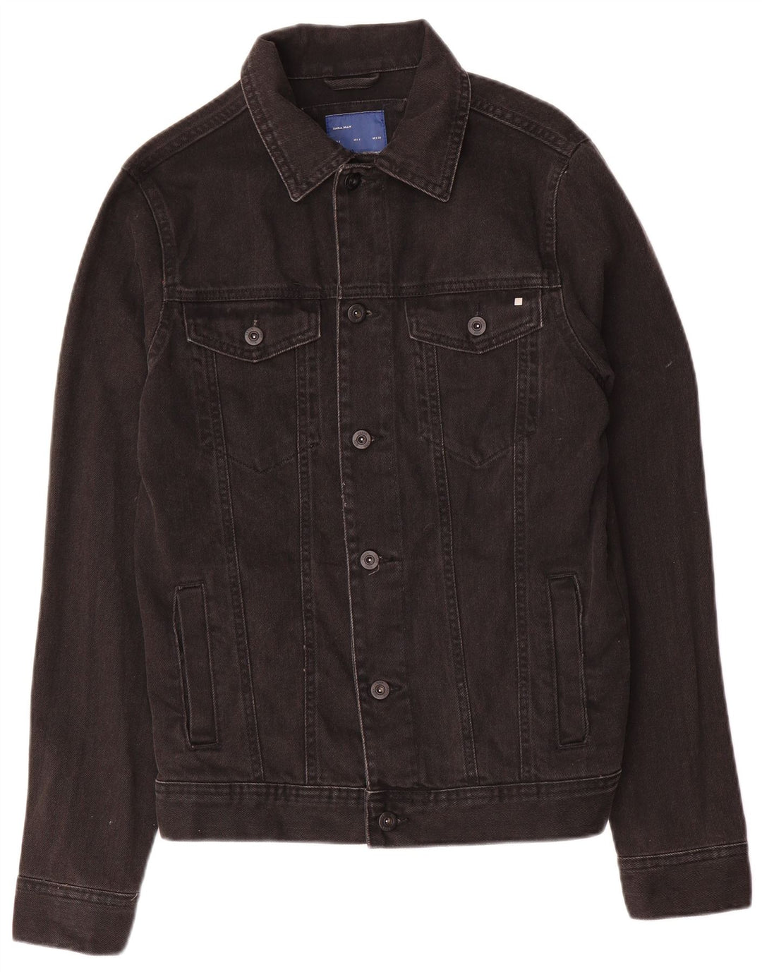 Zara Ανδρικό Τζιν Μπουφάν UK 36 Small Black