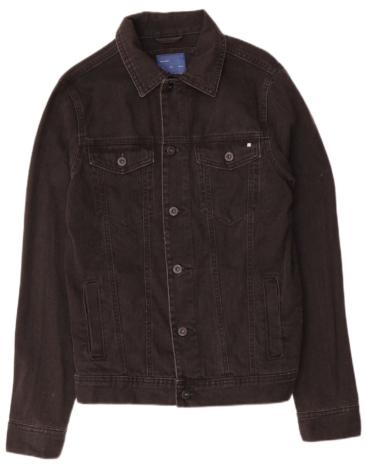 Zara Ανδρικό Τζιν Μπουφάν UK 36 Small Black