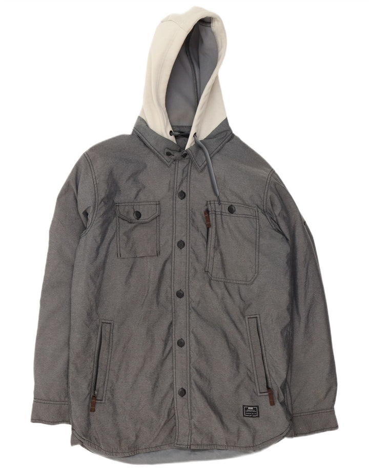 Ανδρικό μπουφάν με κουκούλα Nike UK 36 Small Grey Colourblock Πολυεστέρας