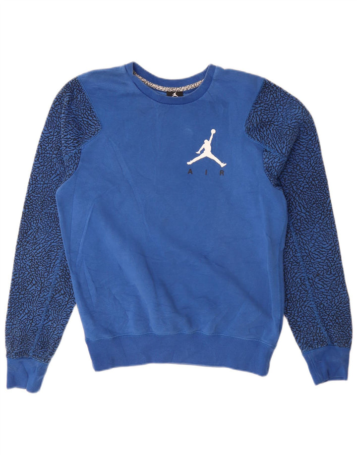 Ανδρικό φούτερ Jordan Abstract μοτίβο Jumper Μικρό μπλε βαμβακερό