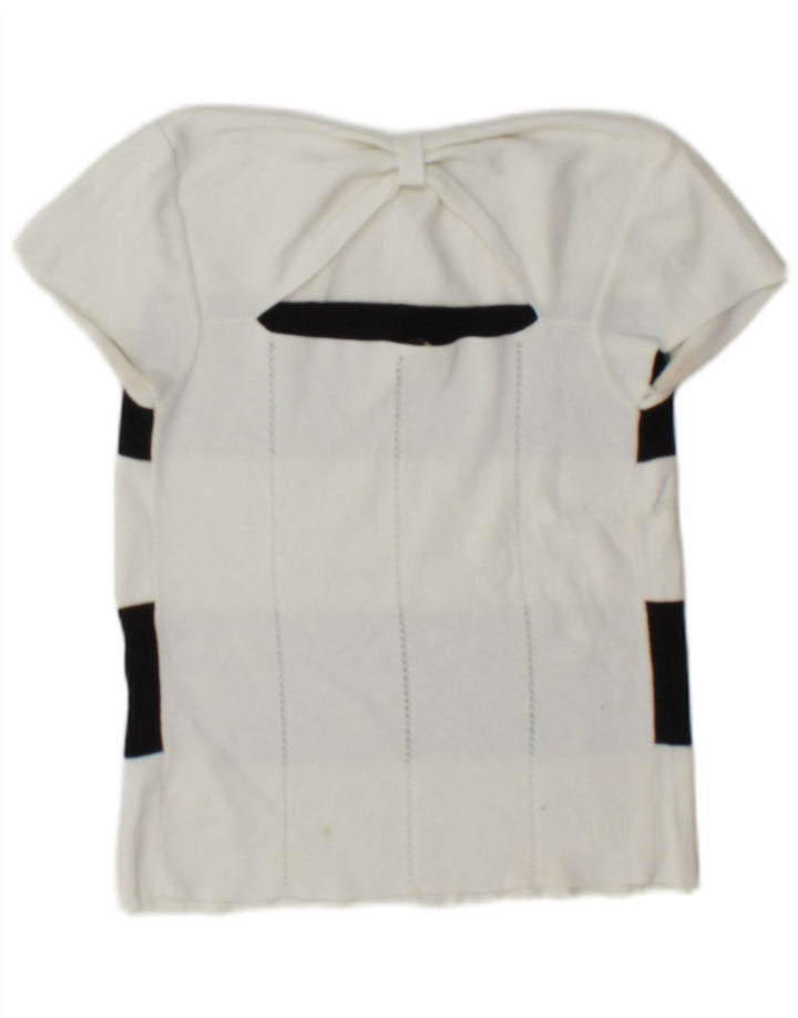 Emporio Armani Womens Crop Off Shoulder Top IT 42 Medium White Ride