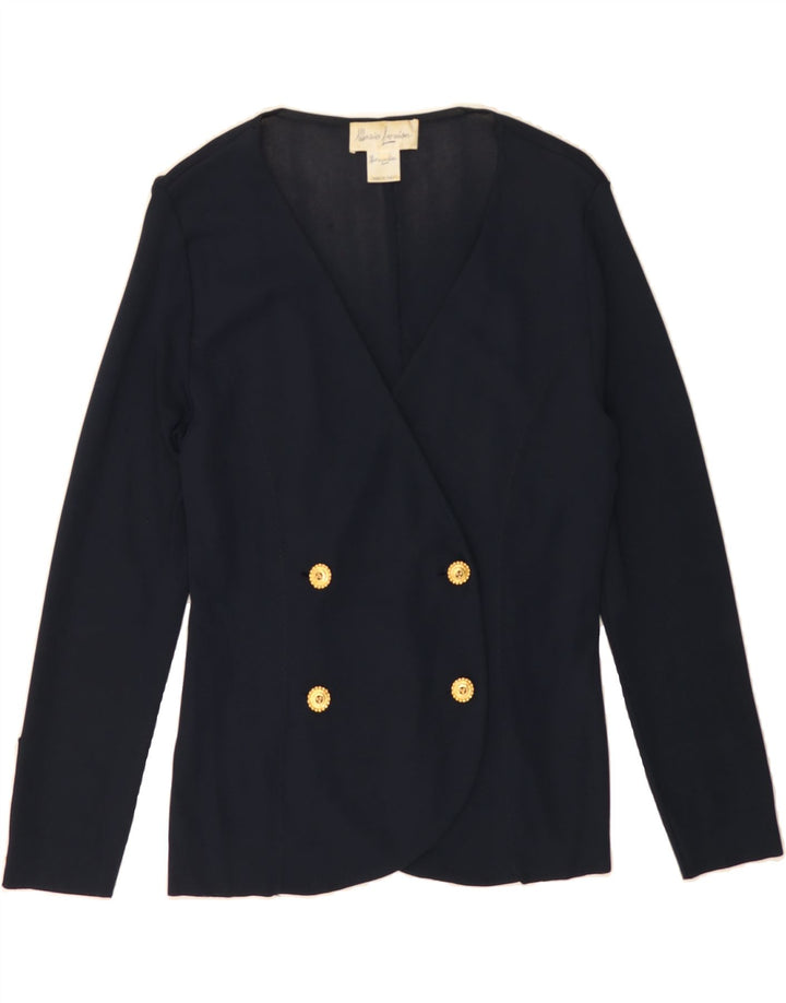 VINTAGE Womens Double Breasted Blazer Jacket IT 44 Medium Navy Blue Vintage Vintage and Second-Hand Vintage from Messina Hembry 