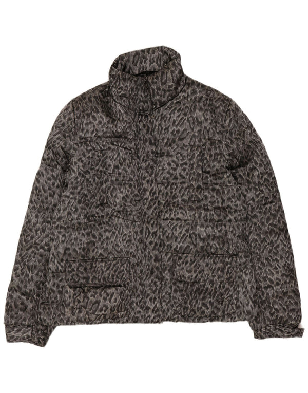 Zara Γυναικείο μπουφάν με επένδυση UK 18 XL Γκρι Animal Print Polyester
