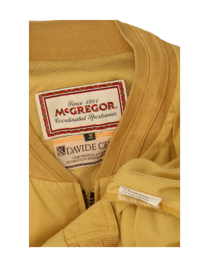 McGregor Mens Bomber Jacket IT 56 3XL Yellow Polyester