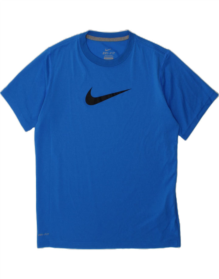 NIKE Boys Dri Fit Graphic T-Shirt Top 10-11 Years Medium Blue Polyester Vintage Nike and Second-Hand Nike from Messina Hembry 