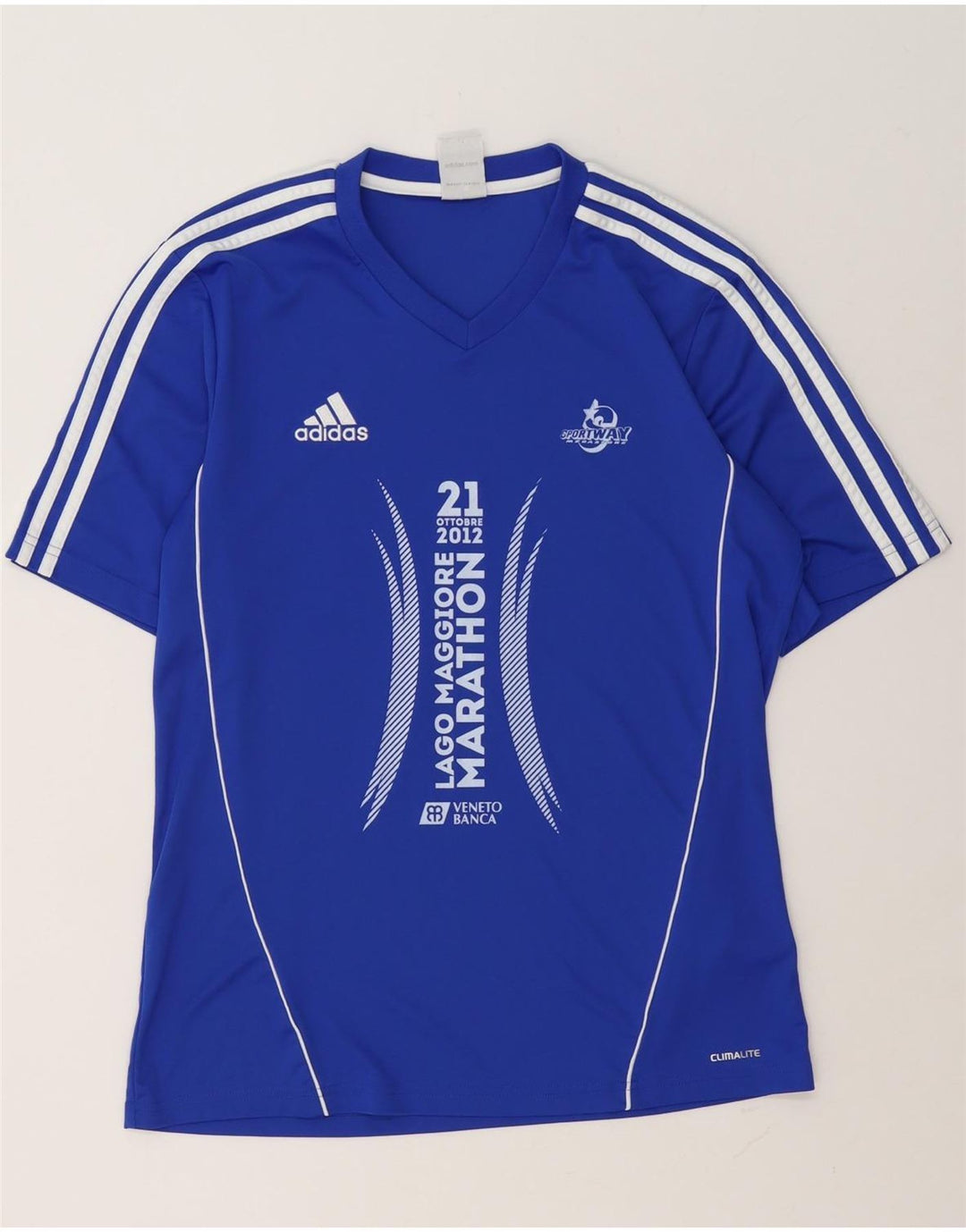 Ανδρικό γραφικό T-Shirt Adidas Climalite Top Medium Blue Polyester