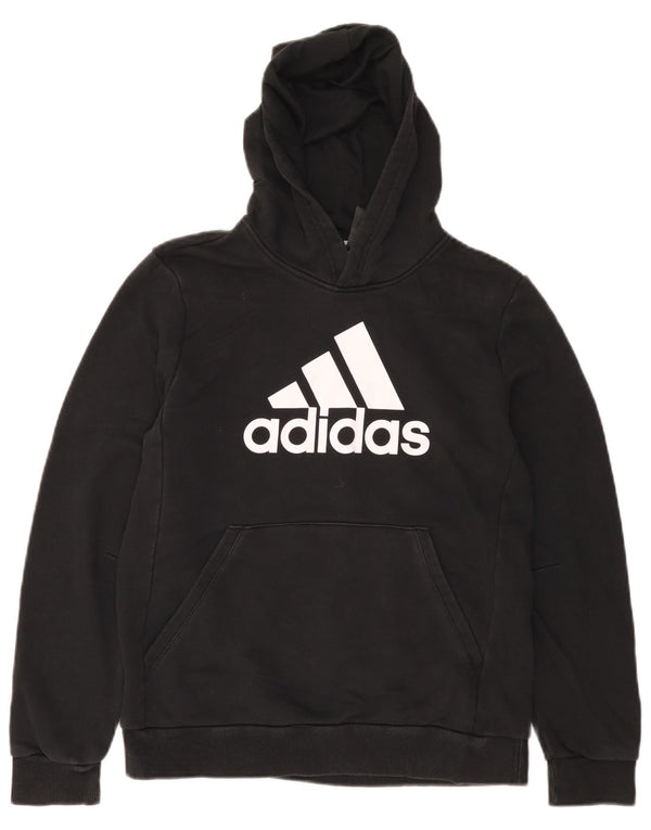 Adidas Boys Graphic Hoodie Jumper 13-14 ετών Μαύρο βαμβακερό
