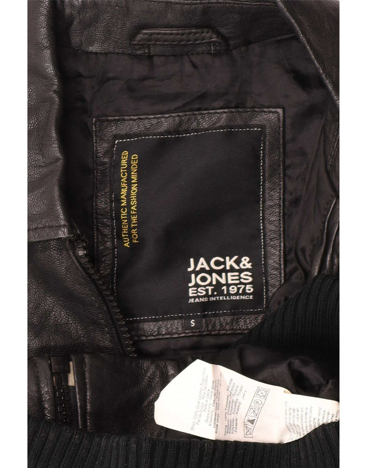 Jack & Jones Ανδρικό Δερμάτινο Μπουφάν UK 36 Small Black