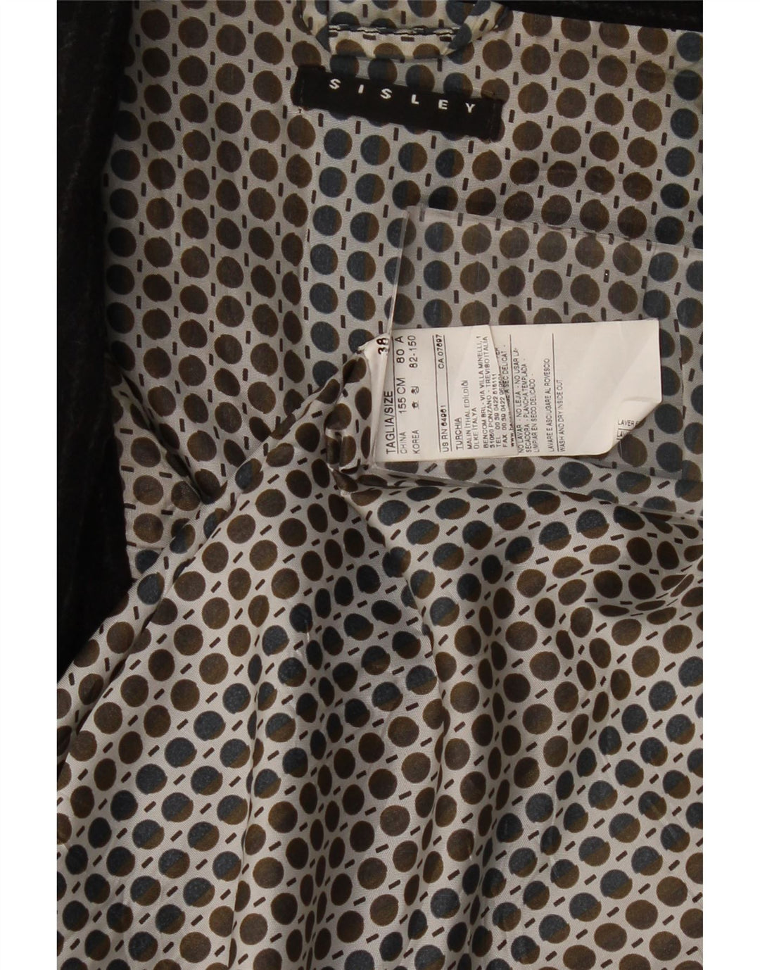 SISLEY Γυναικείο Ανοιχτό Μπουφάν Μπλέιζερ IT 38 XS Μαύρη ρίγα Acetate