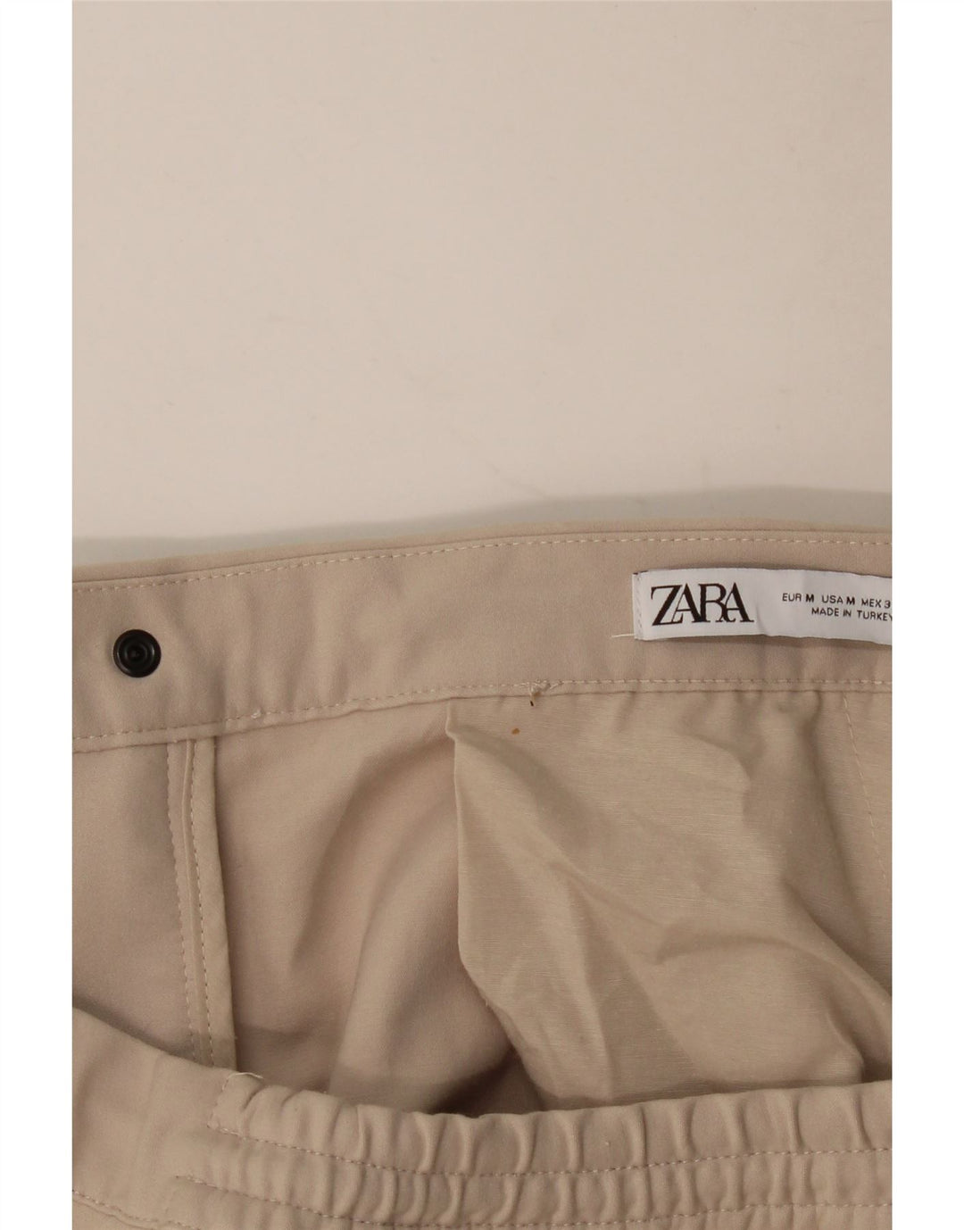ZARA Ανδρικό παντελόνι Joggers Chino Medium W32 L28 Beige Polyester