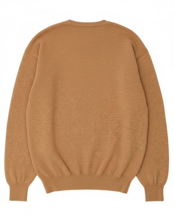 Ανδρικό πουλόβερ Massimo Dutti με V λαιμόκοψη XL Μπεζ μαλλί