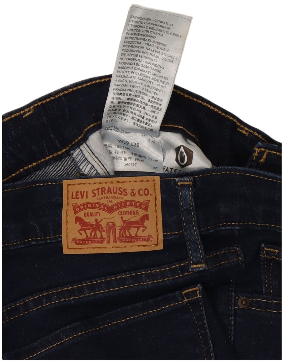 LEVI'S Γυναικείο 711 Skinny Jeans W29 L28 Navy Blue Cotton