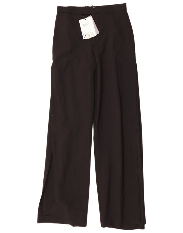 Zara Γυναικείο φαρδύ παντελόνι Casual Medium W28 L35 Μαύρο Πολυεστέρας