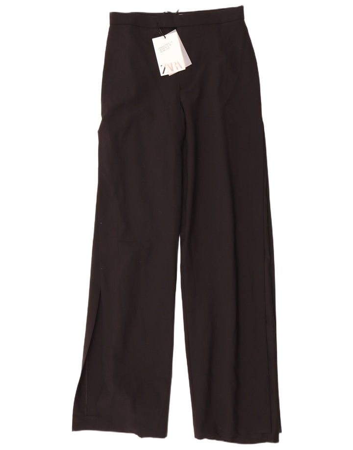 Zara Γυναικείο φαρδύ παντελόνι Casual Medium W28 L35 Μαύρο Πολυεστέρας