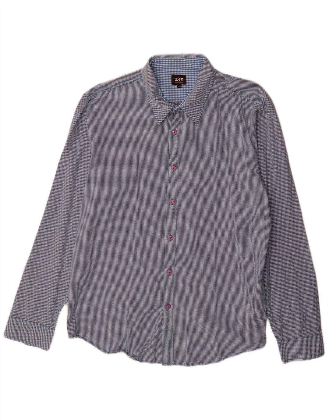 Ανδρικό πουκάμισο Lee 2XL Μπλε βαμβακερό Gingham