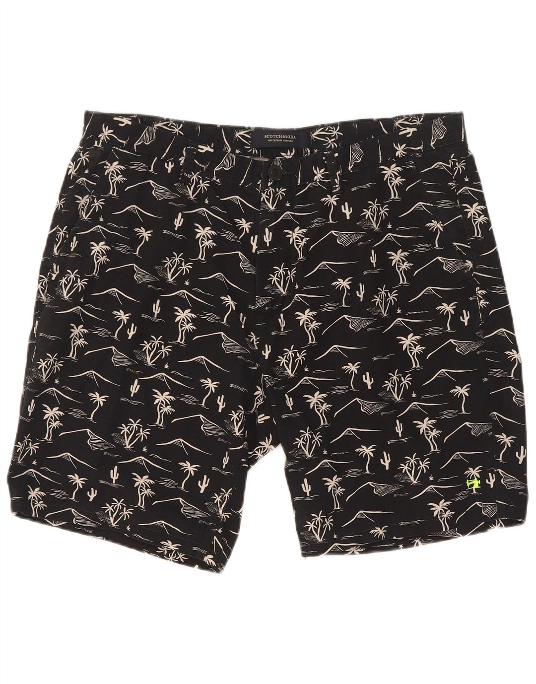 Ανδρικό σορτς Chino με αφηρημένο σχέδιο Scotch & Soda W32 μεσαίο μαύρο χαβανέζικο