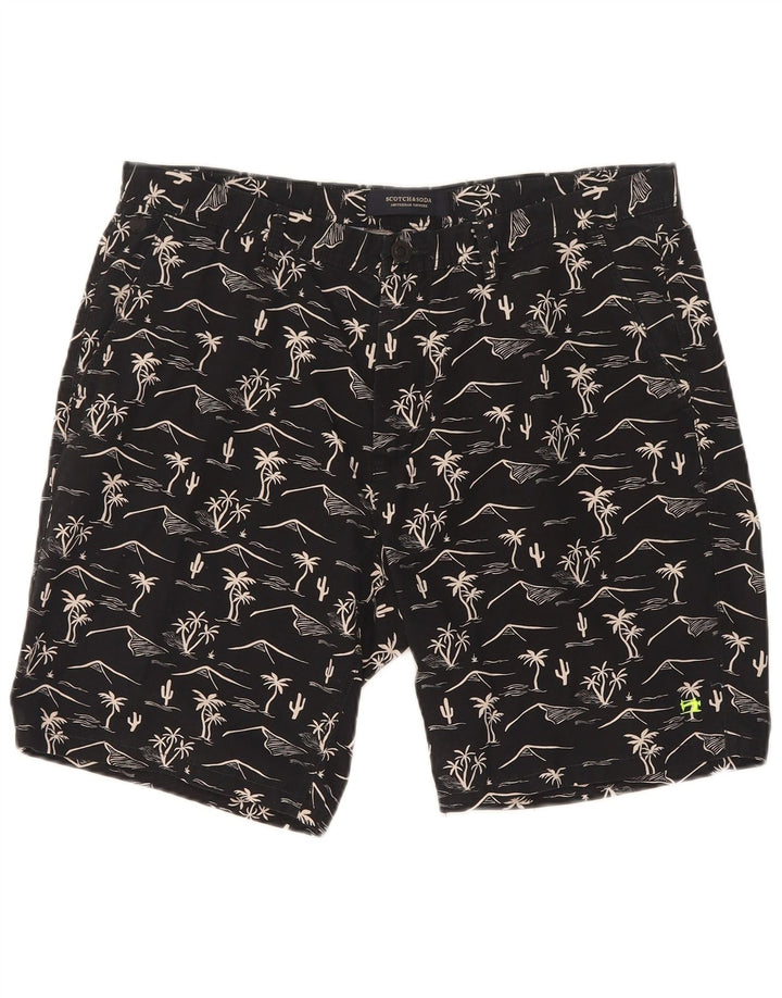 Ανδρικό σορτς Chino με αφηρημένο σχέδιο Scotch & Soda W32 μεσαίο μαύρο χαβανέζικο