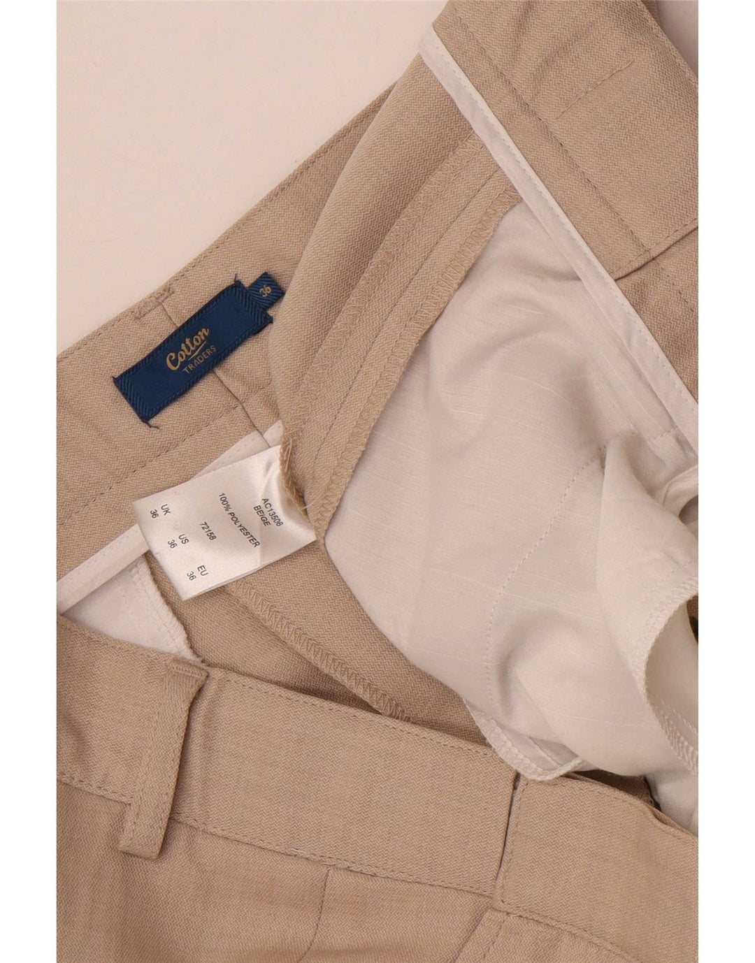 Cotton Traders Ανδρικό ίσιο παντελόνι W36 L28 Beige Polyester