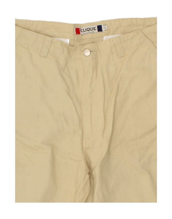 VINTAGE Womens Cargo Shorts Large W32 Beige Cotton Vintage Vintage and Second-Hand Vintage from Messina Hembry 