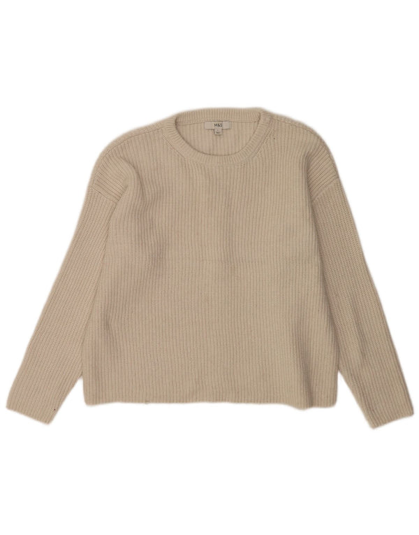 Marks & Spencer Γυναικείο πουλόβερ με λαιμόκοψη UK 16 Large Off White