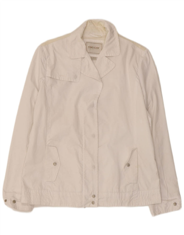 GEOX Womens Respira Bomber Jacket UK 16 Large White Polyester