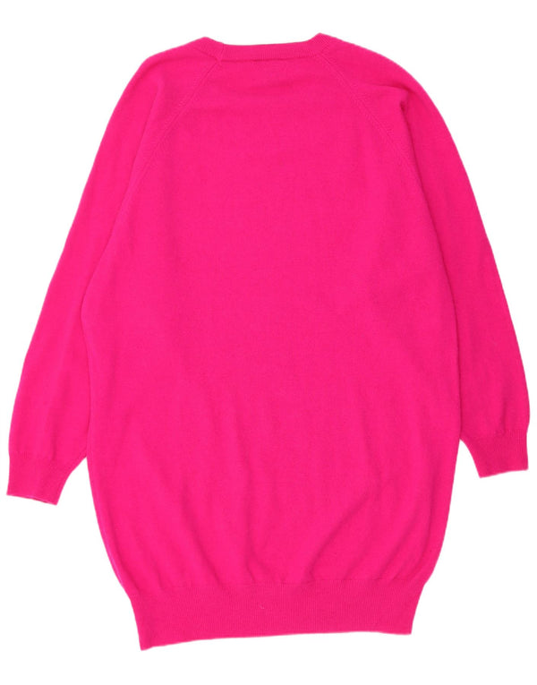 Stefanel Womens Jumper Dress UK 14 Medium Pink Acrylic