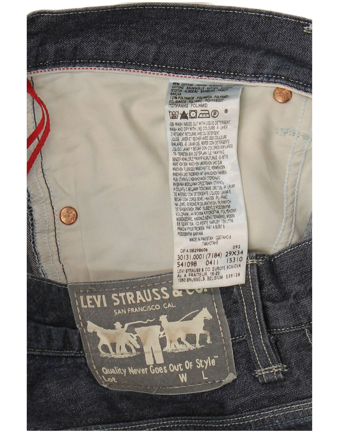Ανδρικό τζιν Levi's Straight W29 L34 Navy Blue Cotton