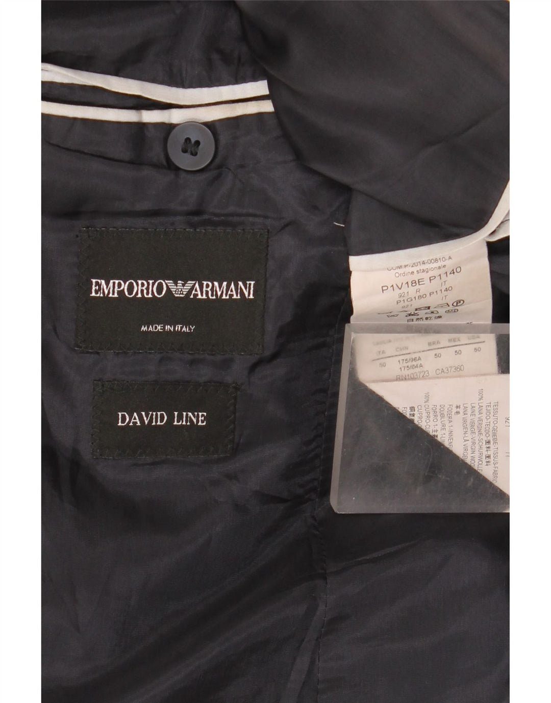 Emporio Armani Ανδρική φόρμα 2 κουμπιών IT 50 Large W35 L30 Navy Blue