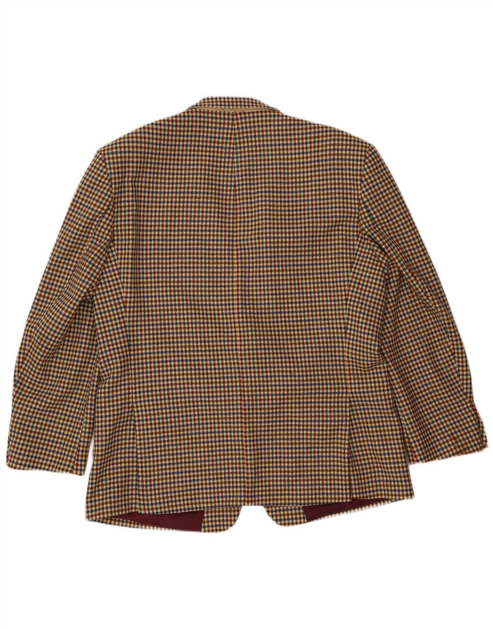 Luigi Botto Ανδρικό σακάκι 2 κουμπιών UK 40 Μεγάλο μπεζ μαλλί Houndstooth