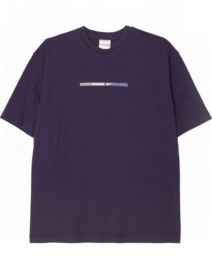 Ανδρικό γραφικό T-Shirt Reebok Top Large Navy Blue από βαμβάκι