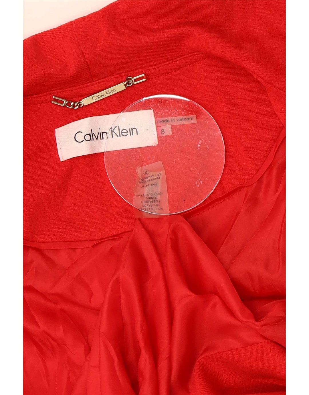 Calvin Klein Γυναικείο 3/4 μανίκι ανοιχτό σακάκι US 8 Μεσαίο κόκκινο πολυεστέρα