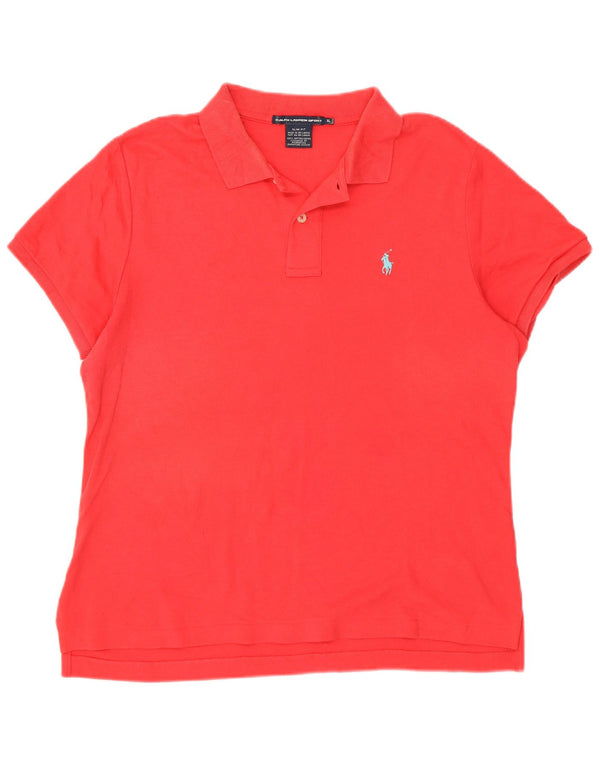 Γυναικείο μπλουζάκι πόλο Ralph Lauren UK 18 XL κόκκινο βαμβακερό