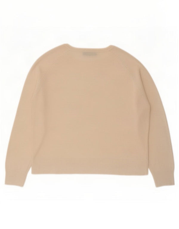 Zara Womens Boat Neck Jumper Sweater UK 14 Medium Beige Viscose