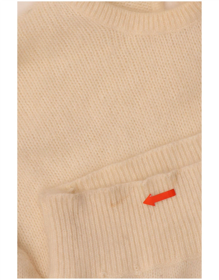 Γυναικείο πουλόβερ με λαιμόκοψη VINTAGE UK 14 Medium Off White